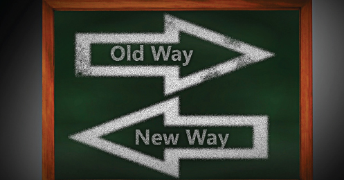 Old way vs New Way sign