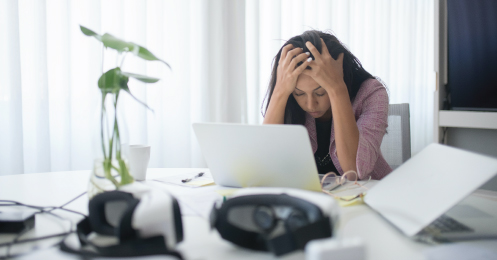 Lady Stressed because she didn't expect what a Software Search Would be like