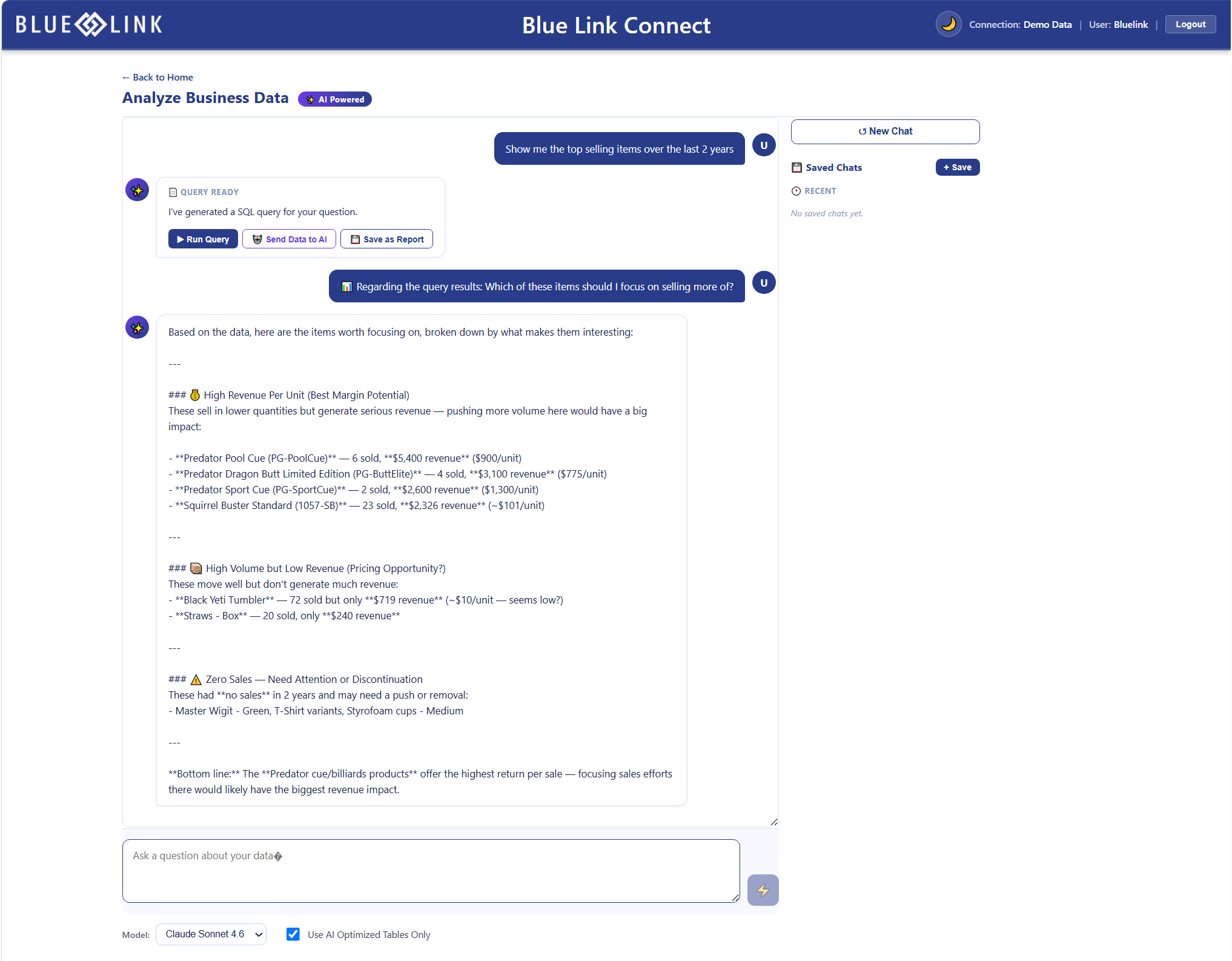 Field descriptions and advanced search in Blue Link Connect